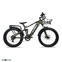 Demon Electric 26" Hunting Electric Bike, 750W Fat-Tire Electric Bicycle, 32km/h Off-Road E-Bike, Electric Mountain Bike with SHIMANO 7 Speed Gear - Camo