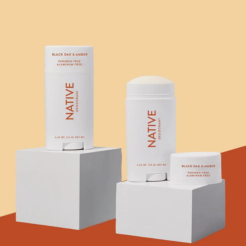 Native – Désodorisant sans aluminium, chêne noir et ambre 75g