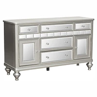 Topline Home Furnishings Sophisticated Silver 8pc Dining Set