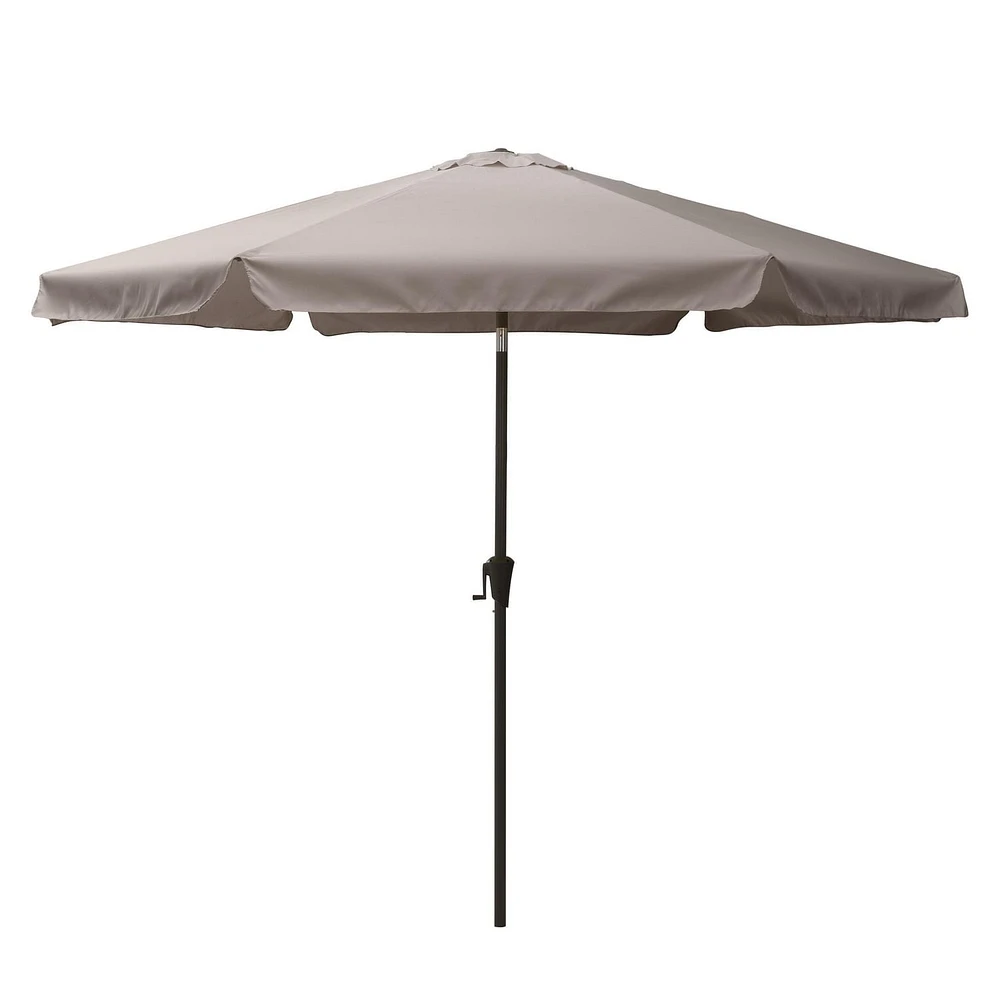 Parasol de jardin rond inclinable CorLiving de 3 m avec rabats latéraux et cadre en acier