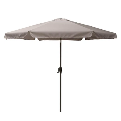 CorLiving 10ft Large Round, Market, Tilting Outdoor Patio Umbrella with Side Flaps and Steel Frame