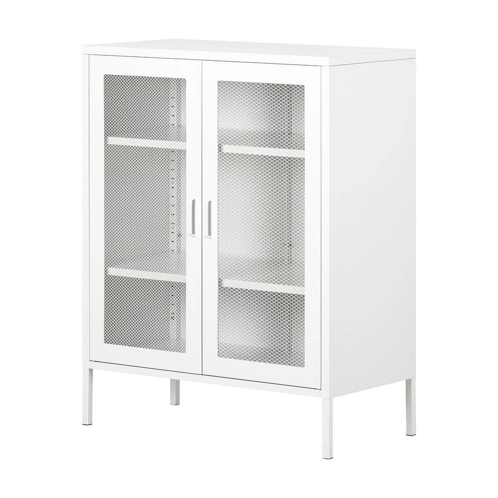 South Shore Crea Metal Mesh 2 Door Accent Cabinet Pale Yellow
