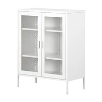 South Shore Crea Metal Mesh 2 Door Accent Cabinet Pale Yellow