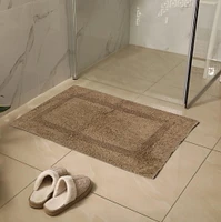 Tapis de bain d'intérieur en coton Sand Essential - 20 pouces x 30 pouces. Tapis de salle de bain marron, doux et absorbant