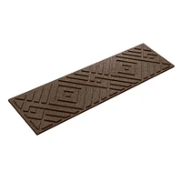 Garden Central Tapis d'escalier à tissage diamant, 10 po x 36 po, brun terre, paquet de 4