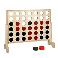 Hathaway Quattro 4 in A Row Board GAME with Solid Pinewood Frame And 42 Durable GAME Discs - 31.5-in L
