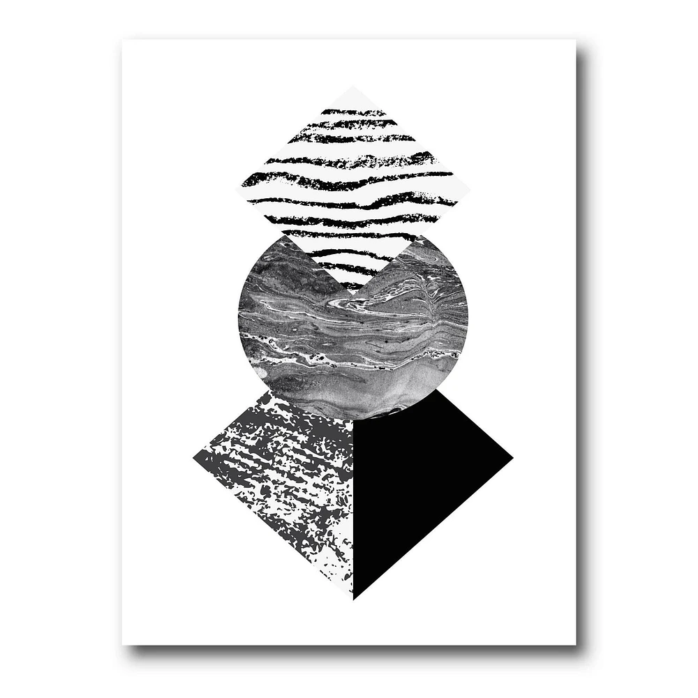 Designart Feuille de palmier tropical avec des formes géométriques abstraites I Art mural sur toile