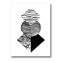 Designart Feuille de palmier tropical avec des formes géométriques abstraites I Art mural sur toile