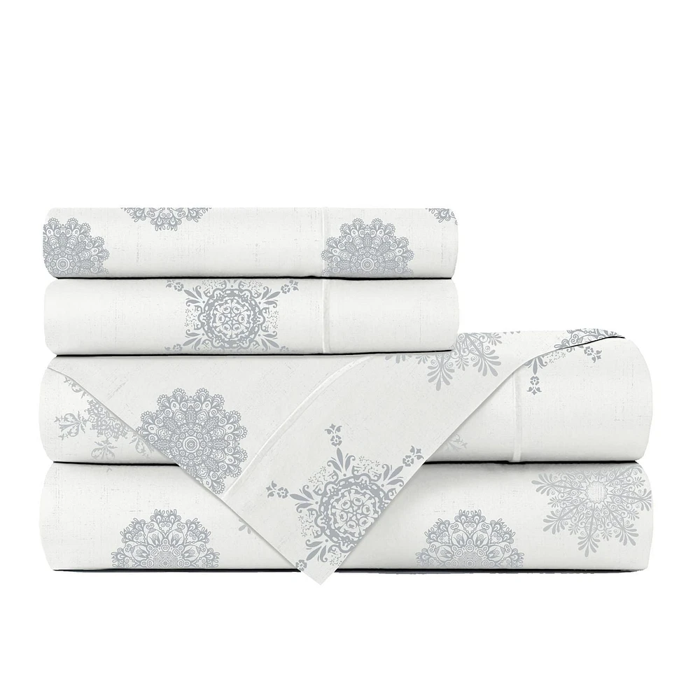 Johnson Home Premium 160 GSM Ultra Plush, Breathable and Durable, Combed Cotton Flannel Sheet Set - Deep Pocket - Easy to Fit