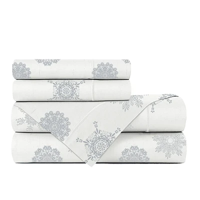 Johnson Home Premium 160 GSM Ultra Plush, Breathable and Durable, Combed Cotton Flannel Sheet Set - Deep Pocket - Easy to Fit