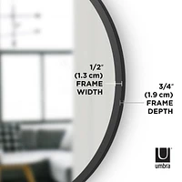 Miroir mural décoratif rond Umbra Hub, noir