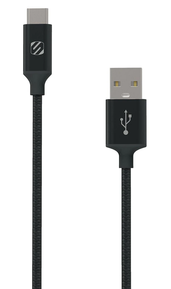 Scosche Charge & Sync USB-C to USB-A Braided Cable 10ft Space Grey StrikeLINE