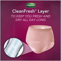 Culottes d’incontinence Depend Silhouette pour femmes, absorption maximale, G, rose, emballage de 20 DEPEND SIL MAX L 20