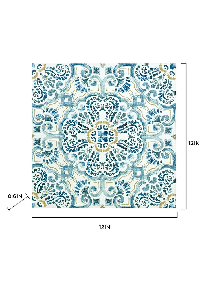 FloorPops Fontaine Peel and Stick Floor Tiles Set of 20