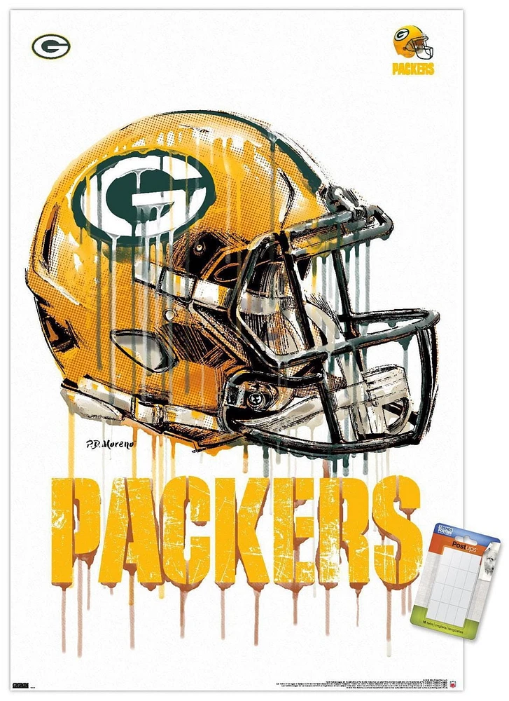 NFL Green Bay Packers - Drip Helmet 20 Wall Poster