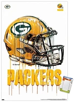 NFL Green Bay Packers - Drip Helmet 20 Wall Poster