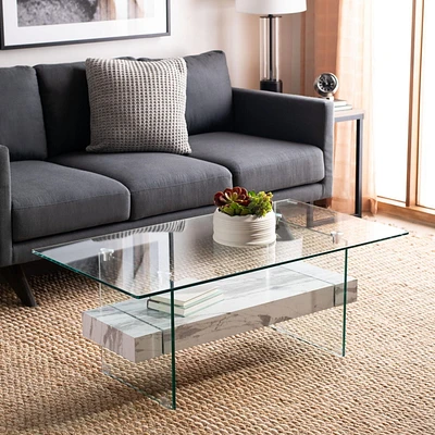Safavieh Kayley Retro 2 Tier Glass Coffee Table