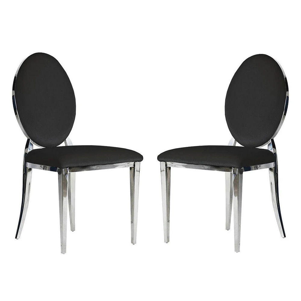 Chaise de salle à manger canadienne en velours noir Zara