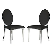 Chaise de salle à manger canadienne en velours noir Zara