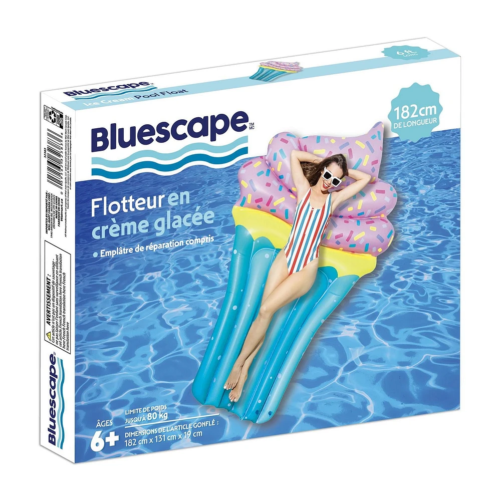 Bluescape Bouée Gonflable en Forme de Crème Glacée Bouée Gonf. Forme Crème Glacée