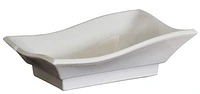 in. W Above Counter White Bathroom Vessel Sink Set For Deck Mount Drilling AI