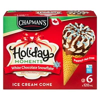 Chapman's Holiday Moments White Chocolate Snowflake Ice Cream Cone