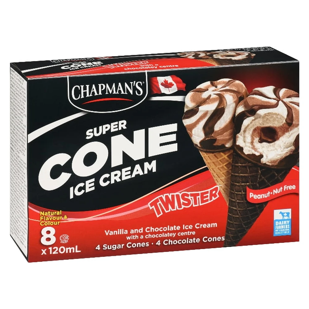 Chapman's Super Cone Twister centre chocolaté CHAP CHOC TWISTER