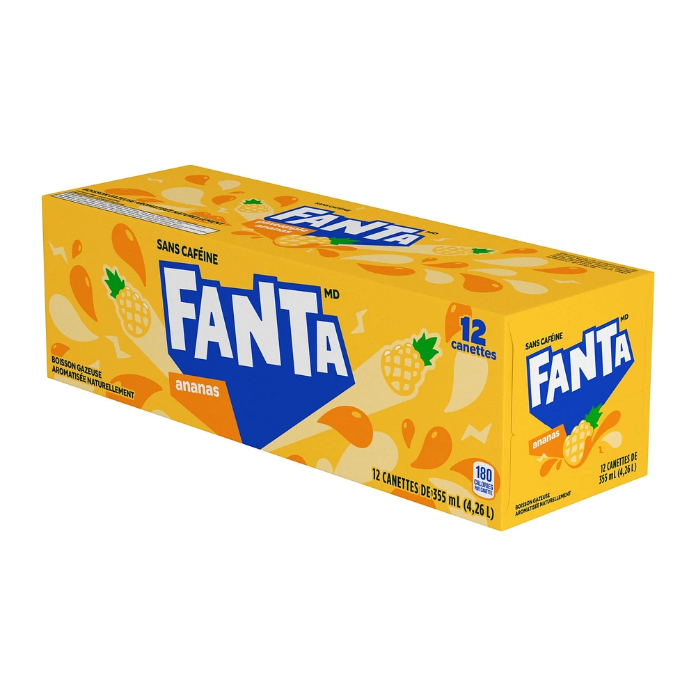 Fanta Pineapple Fridgepack Cans, 355 mL, 12 Pack, 12 x 355 mL