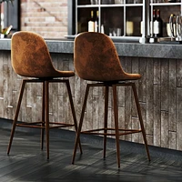 Ensemble de 2 tabourets de bar pivotants contemporains Homy Casa - Tabourets de bar ergonomiques rembourrés pour îlot de cuisine et salle à manger