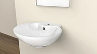 American Imaginations AI-31124 22,75 pouces Vaisseau blanc de bâti de mur de W pour le perçage de centre de 1 trou