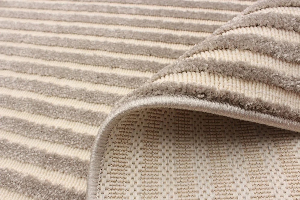 Tapis ECARPET Moderne pour Salle à Manger, Salon, Chambre Trona Beige