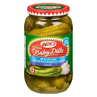 Bick’s® 50% Less Salt Garlic Baby Dills Pickles, 1 L