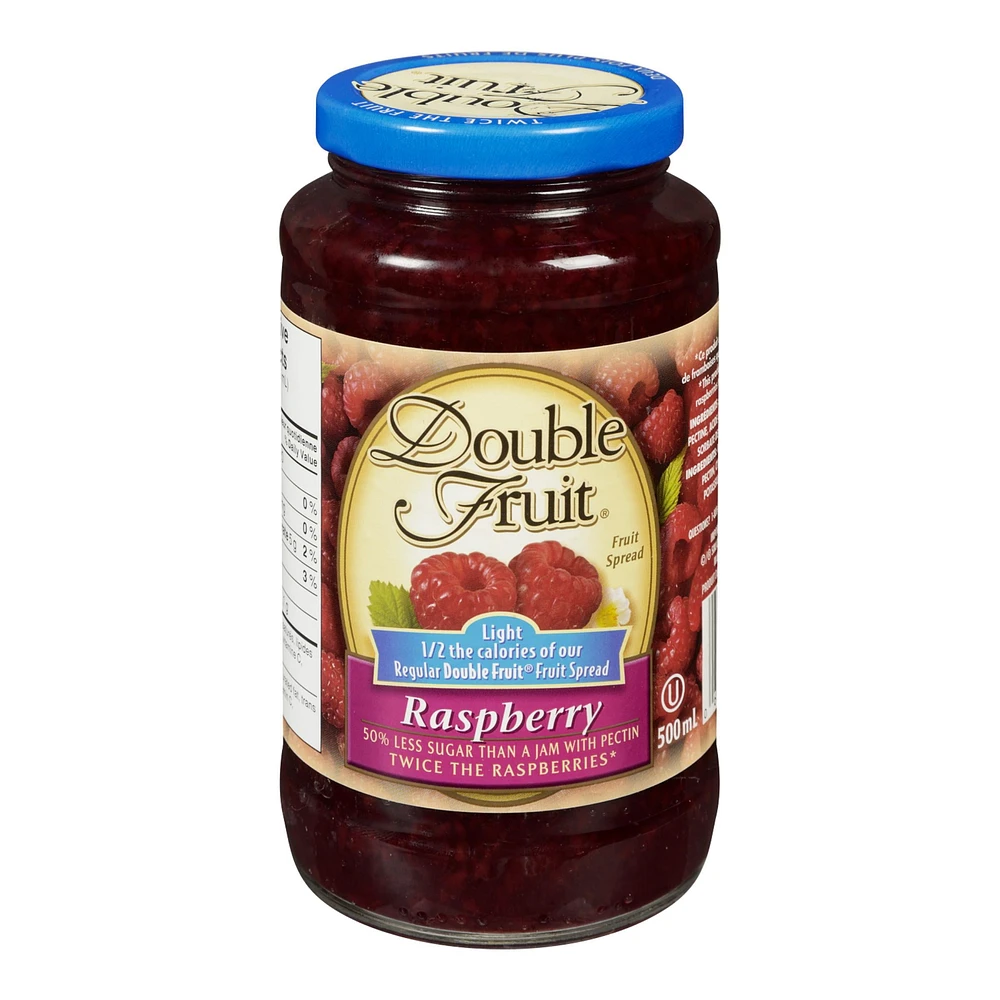 Double Fruit Light Raspberry Fruit Spread 500mL, 500 mL