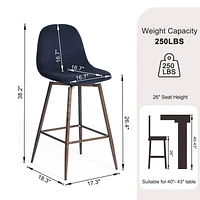Homycasa Contemporary Set of 2 Barstool Swivel Counter Stools