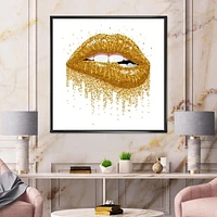 Designart femme, lèvres, à, scintillement, or