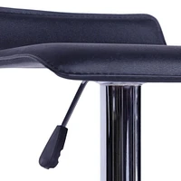 Tabouret noir avec base en acier inoxydable