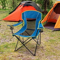 Chaise de Camping Surdimensionnée Ozark Trail à Filet, Couleur Bleu, 100% Polyester Recyclé, Cadre en Acier Robuste Chaise de camping