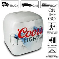Coors Light Mini réfrigérateur 7,9 L, refroidisseur/réchaud portable 12 canettes pour voyage, maison, bureau - Gris