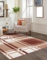 ECARPET Washable Plaid Area Rug & Runner for Kitchen, Bedside, Living Room, Hallway