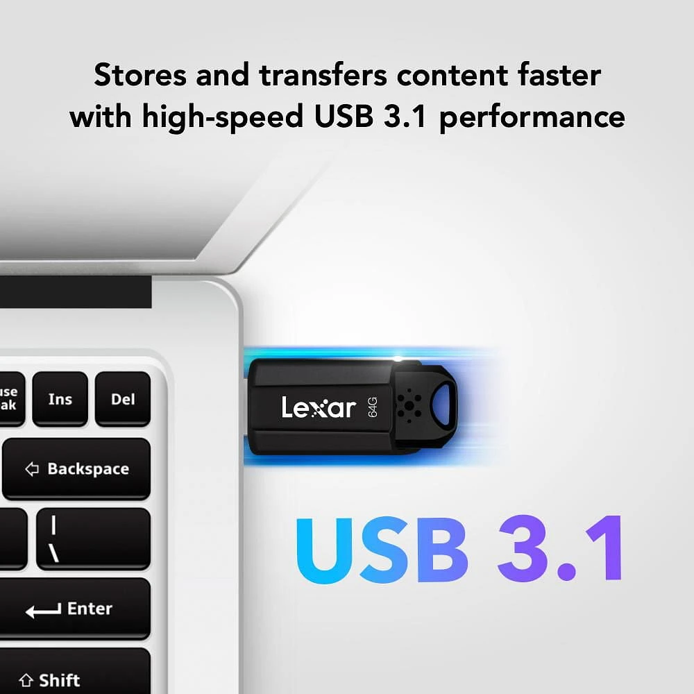 Lexar® 64 GB JumpDrive® S80 USB 3.1 Flash Drive, 64GB JumpDrive USB