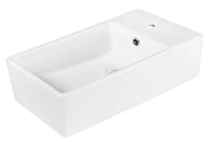 in. W Above Counter White Bathroom Vessel Sink Set For 1 Hole Right Faucet AI