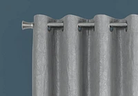 Monarch Specialties Curtain Panel, 2pcs Set, 54"w X 95"l, Room Darkening, Grommet, Living Room, Bedroom, Kitchen, Micro Suede, Polyester, Grey, Contemporary, Modern