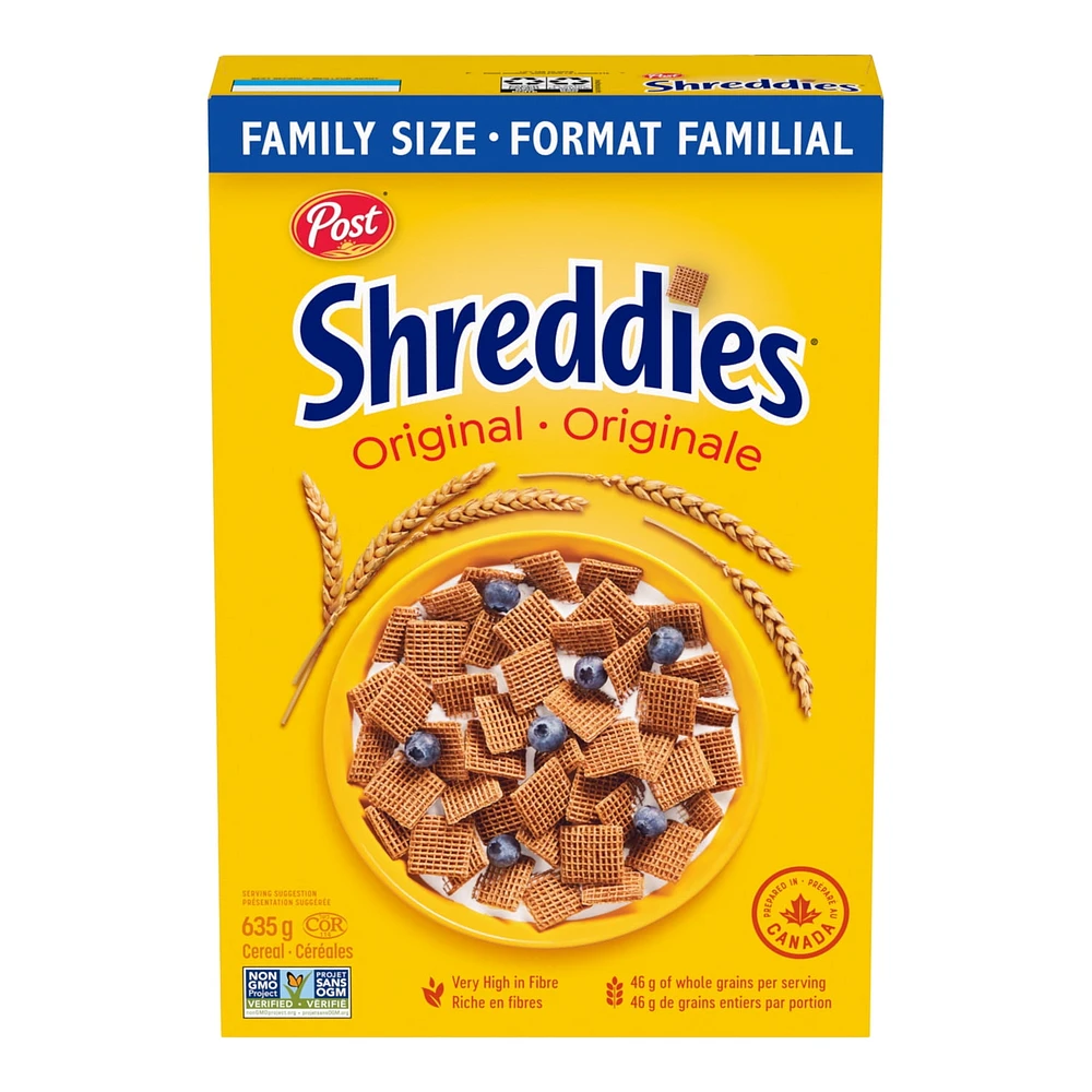 POST SHREDDIES ORIGINAL CEREAL, FAMILY SIZE, 635GR, POST SHREDDIES FAMILY SIZE