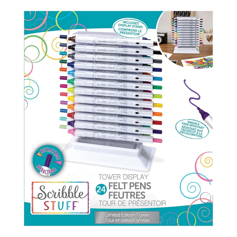 Les feutres rétractables Scribble Stuff 24 pièces