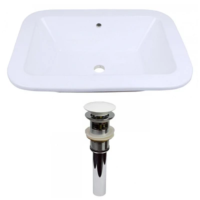 American Imaginations 21.75-in. W Undermount White Bathroom Vessel Sink Set For Wall Mount Drilling AI-31569