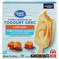 Barres smoothies au yogourt grec Caramel 480 mL (6 x 80 mL)