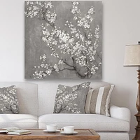 Designart White Cherry Blossoms II Canvas Wall Art