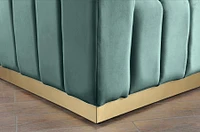 K-LIVING  SHANNON VELOUR FABRIC LOVESEAT IN MINT WITH ACCENT GOLD BASE