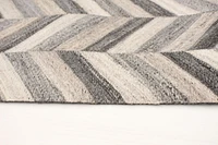 ECARPETGALLERY 5'2" x 8'0" Transitional Río Handmade Area Rug for Living Room, Dining Room and Bedroom in Grey