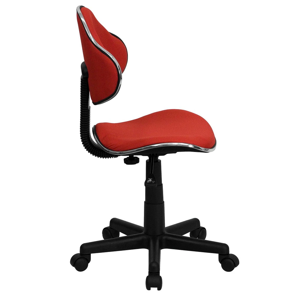 Red Fabric Swivel Ergonomic Task Office Chair